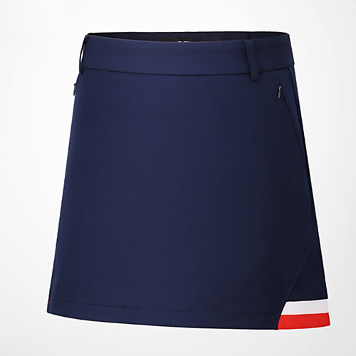 

Women's Tennis Golf Skirt Breathable Quick Dry Soft Sports Outdoor Autumn / Fall Spring Summer Cotton Solid Color Dark Navy / Stretchy