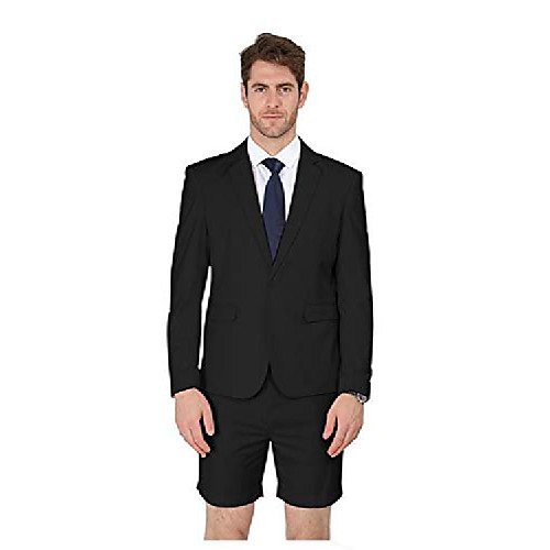 

men's summer suit 2 piece suit cause blazer and breathable shorts light blue