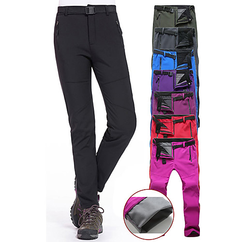 

Women's Hiking Pants Trousers Softshell Pants Winter Outdoor Slim Fit Thermal Warm Waterproof Windproof Fleece Lining Softshell Cotton Pants / Trousers Bottoms Black Purple Red Fuchsia Jade Camping