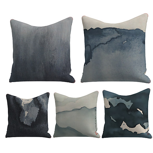 

Cushion Cover 5PC Linen Soft Decorative Square Throw Pillow Cover Cushion Case Pillowcase for Sofa Bedroom 45 x 45 cm (18 x 18 Inch) Superior Quality Mashine Washable
