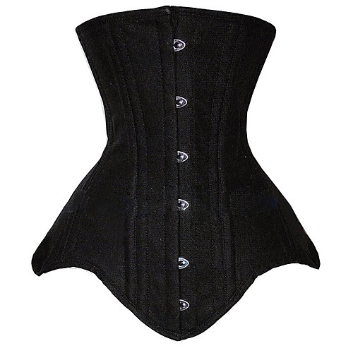 

Women's Buckle Overbust Corset - Solid Color Black XS S M