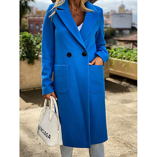 

Women's Solid Colored Patchwork Winter Coat Long Daily Long Sleeve Cotton Coat Tops Black