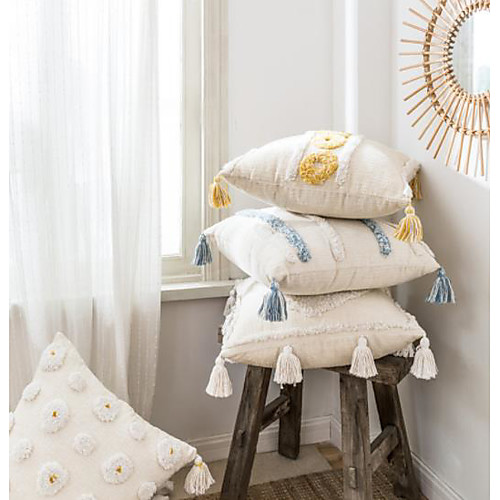 

Cushion Cover Bohemian Style Tufted Pillow Ethnic Style Cotton Canvas Pillow Cushion