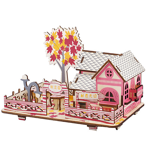 

3D Puzzle Wooden Puzzle DIY Toys House DIY Wooden Natural Wood Unisex Toy Gift