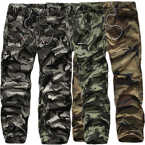 

Men's Hiking Pants Trousers Hiking Cargo Pants Camo Outdoor Breathable Ventilation Soft Comfortable Cotton Pants / Trousers Black Yellow Army Green Hunting Fishing Climbing 28 29 30 36 38