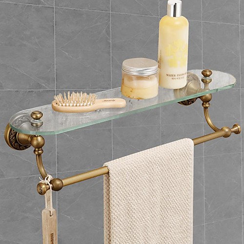 

Bathroom Shelf Antique Brass 1 pc - Hotel bath