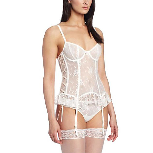 

women's floral tulle long line, pearl, 34c