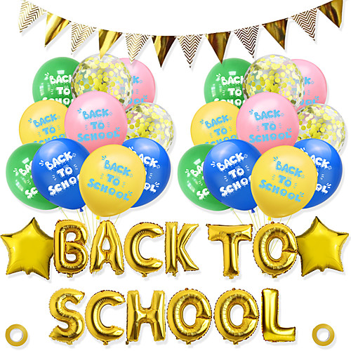 

Party Balloons 26 pcs Back To School Happy Birthday Party Supplies Latex Balloons Banner Boys and Girls Party Decoration 12 Inch for Party Favors Supplies or Home Decoration