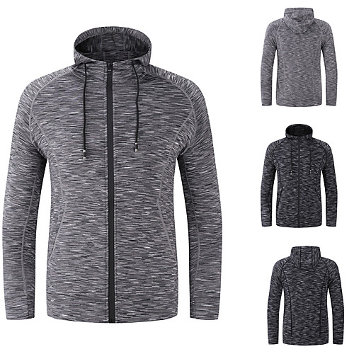

Men's Coat Front Zipper Stand Collar Spandex Solid Color Sport Athleisure Jacket Tracksuit Long Sleeve Breathable Quick Dry Sweat Out Comfortable Exercise & Fitness Running Training Outdoor / Winter