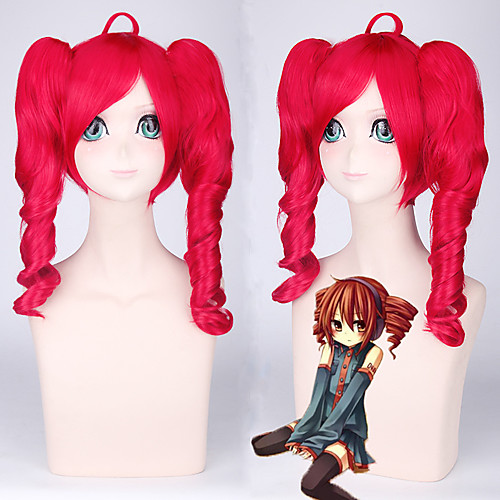 

Vocaloid Cosplay Cosplay Wigs Women's With 2 Ponytails 18 inch Heat Resistant Fiber Loose Curl Red Teen Adults' Anime Wig