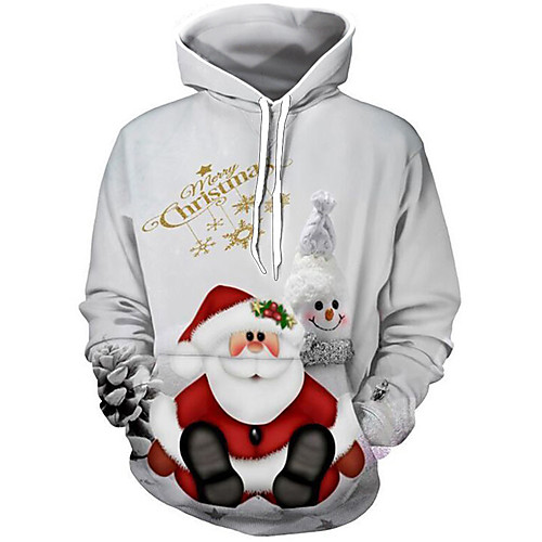 

Men's Pullover Hoodie Sweatshirt Graphic Ugly Christmas Hooded Party Casual Christmas Hoodies Sweatshirts Long Sleeve White