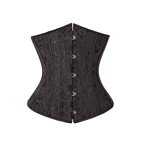 

Women's Hook & Eye Underbust Corset - Embroidery White Black S M L