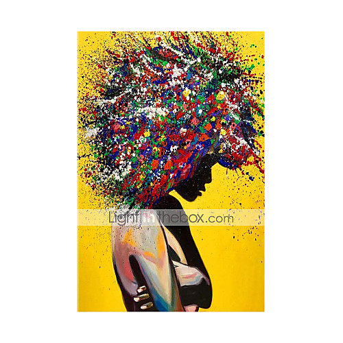 

Oil Painting Hand Painted Vertical Abstract People Modern Rolled Canvas (No Frame)
