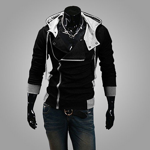 

men's slim fit casual top jacket hoodie coat 8945 red l