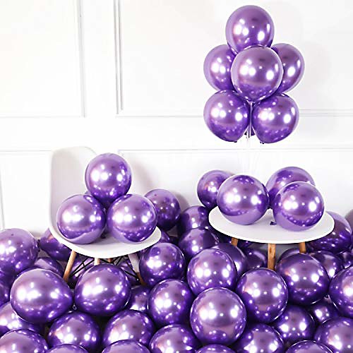 

chrome purple balloons 12inch 50pcs latex balloons metallic party balloons birthday helium balloons