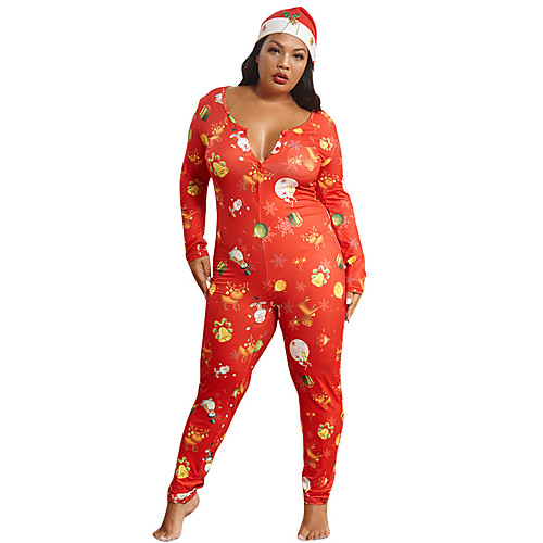 

Women's Active Red Jumpsuit Abstract Print