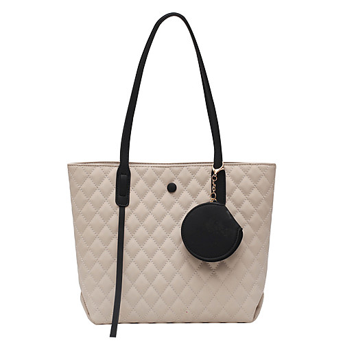 

Women's Bags PU Leather Tote Top Handle Bag Zipper Daily Handbags Baguette Bag White Black Brown