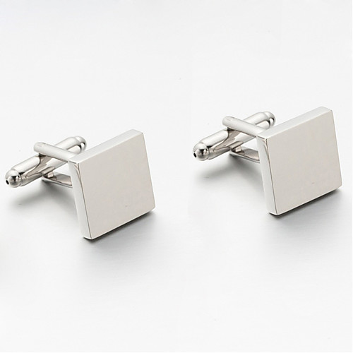 

Personalized Customized Cufflinks Geometrical Gift Daily Work Geometric 1pcs Silver