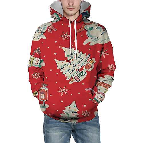 

Men's Pullover Hoodie Sweatshirt Print Graphic 3D Christmas Daily 3D Print Christmas Hoodies Sweatshirts Red