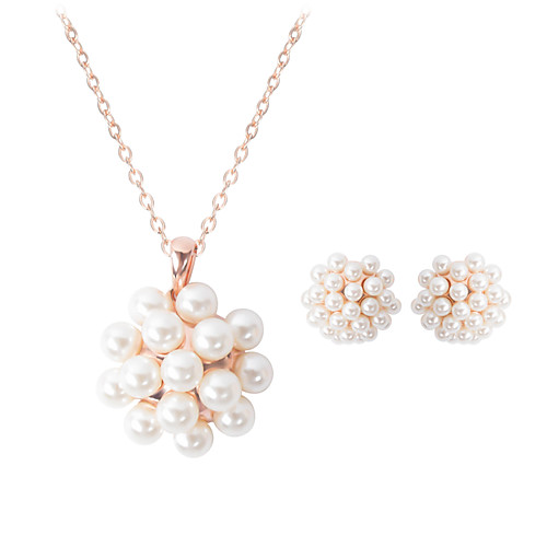 

Women's Jewelry Set 3D Flower Fashion Imitation Pearl Gold Plated Earrings Jewelry Gold For Christmas Wedding Halloween Party Evening Gift 1 set