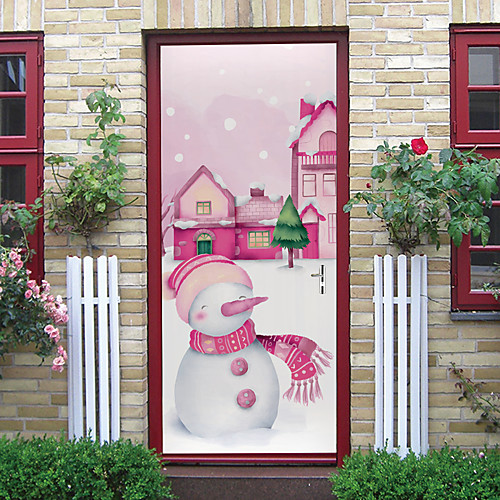 

Christmas Self-adhesive Creative Door Stickers Living Room Diy Decoration Home Waterproof Wall Stickers