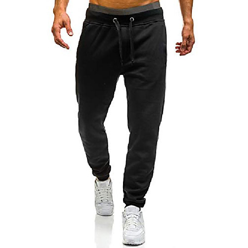 

men's slim fit camo jogger sweatpant tapered gym pants (l, a-black)