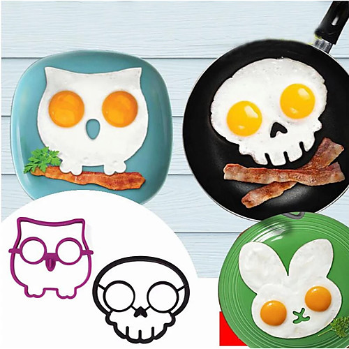 

Creative Cartoon Owl Skull Egg Mold Silicone Pancakes Omelette Device Egg Tool Kitchen DIY Creative Fried Egg Mold GN