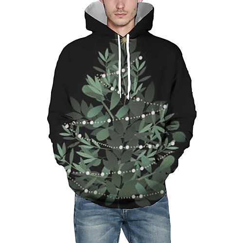 

Men's Pullover Hoodie Sweatshirt Plants Graphic 3D Christmas Daily 3D Print Christmas Hoodies Sweatshirts Black