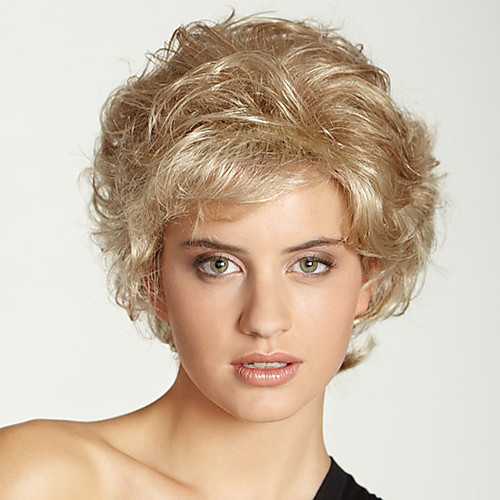 

Synthetic Wig Curly Asymmetrical Wig Blonde Short Brown Blonde Synthetic Hair Women's Fashionable Design Exquisite Comfy Blonde Brown
