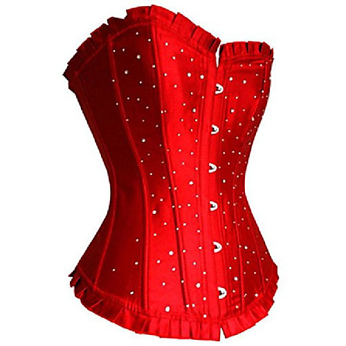 

plus size burlesque satin rhinestone bustier bustier corset top red