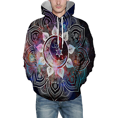 

Men's Pullover Hoodie Sweatshirt Print Graphic 3D Front Pocket Daily 3D Print 3D Print Casual Hoodies Sweatshirts Wine