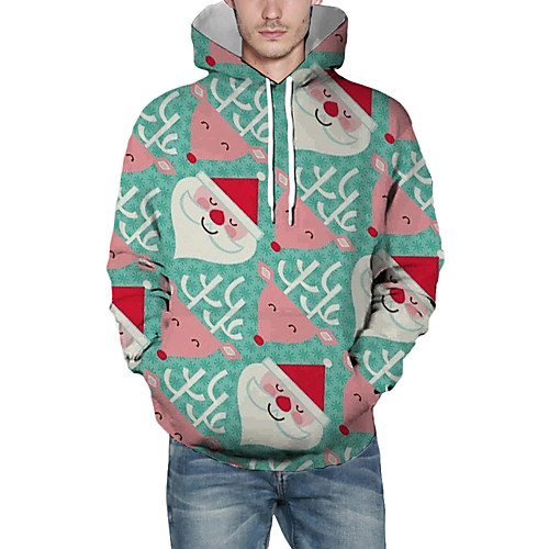 

Men's Pullover Hoodie Sweatshirt Print Graphic 3D Christmas Daily 3D Print Christmas Hoodies Sweatshirts Light Green