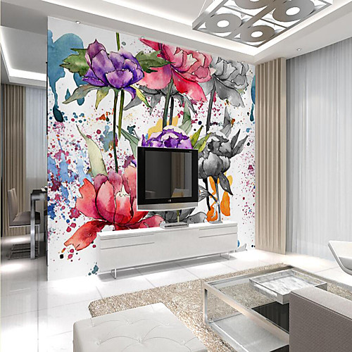 

Floral Pattern Landscape Home Decoration Classic Modern Wall Covering, Canvas Material Adhesive required Wallpaper Mural Wall Cloth, Room Wallcovering