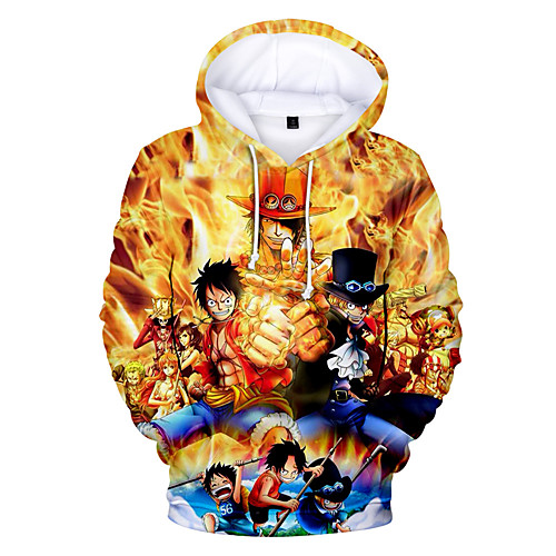 

Inspired by One Piece Monkey D. Luffy Cosplay Costume Hoodie Terylene Graphic Printing Hoodie For Women's / Men's