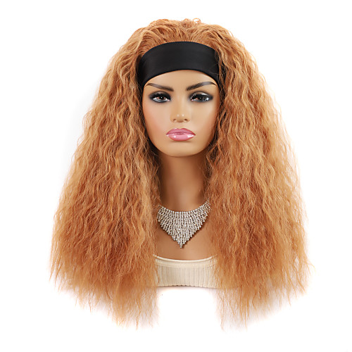 

18 inch Synthetic Wig Wavy Water Wave Middle Part Wig Blonde Long Strawberry Blonde#27 Synthetic Hair Women's Fashionable Design Party New Arrival Blonde