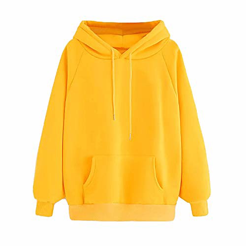 

women's solid long sleeve hoodies casual loose hooded sweatshirts pullover tops shirts