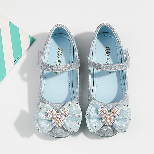 

Girls' Flats Comfort Flower Girl Shoes Princess Shoes Patent Leather PU Little Kids(4-7ys) Daily Party & Evening Walking Shoes Bowknot Pearl Blue Fall Spring