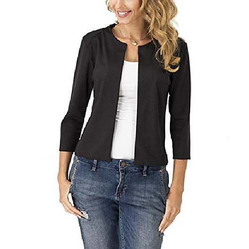

laisiyi solid outwear all-match slim cardigan jacket blazer black medium