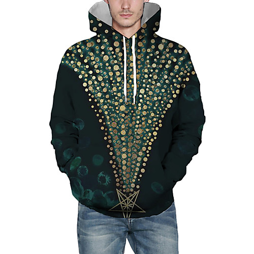 

Men's Pullover Hoodie Sweatshirt Print Graphic 3D Christmas Daily 3D Print Christmas Hoodies Sweatshirts Army Green
