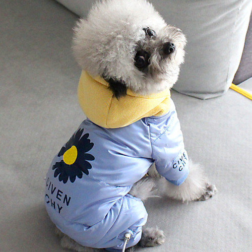 

Dog Coat Jumpsuit Daisy Classic Style Thick Velvet Casual / Daily Outdoor Winter Dog Clothes Puppy Clothes Dog Outfits Breathable Blue Silver Costume for Girl and Boy Dog Cotton S M L XL XXL