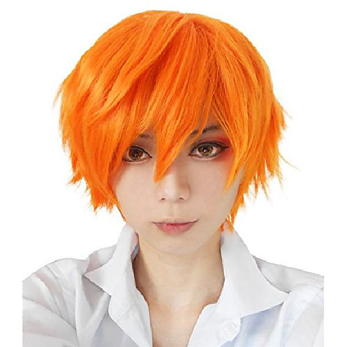 

men's anime hinata syouyou 25cm short orange straight cosplay wig