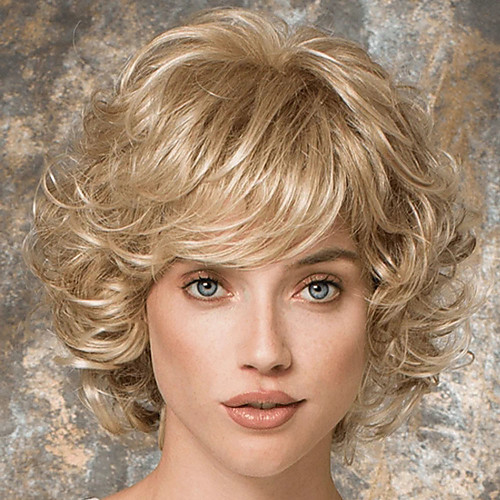

Synthetic Wig Curly With Bangs Wig Short Blonde Natural Black Synthetic Hair Women's Fashionable Design Exquisite Romantic Black Brown