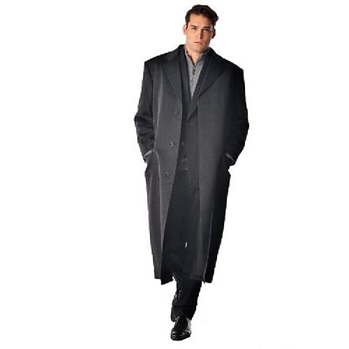

men's full length coat polyester overcoat topcoat