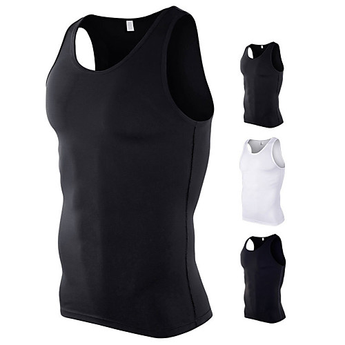 

men's 3 packs sleeveless compression tank top,baselayer cool dry compression shirts(3white-xl)