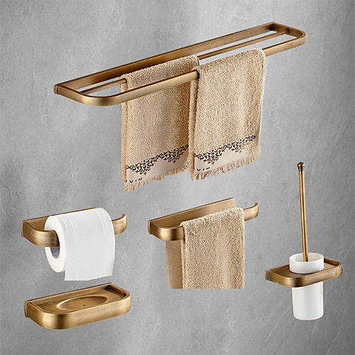 

Bathroom Accessory Set Antique Metal 5pcs - Hotel bath Toilet Paper Holders / tower bar / soap dish Wall Mounted