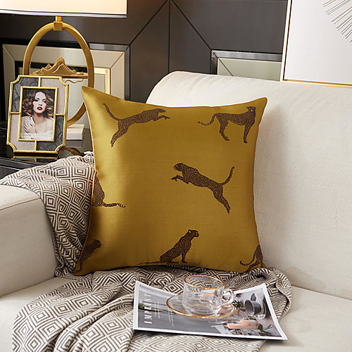 

Cushion Cover Precision Jacquard Light Luxury Leopard Home Office Living Room Bedroom Sofa Cushion Cover
