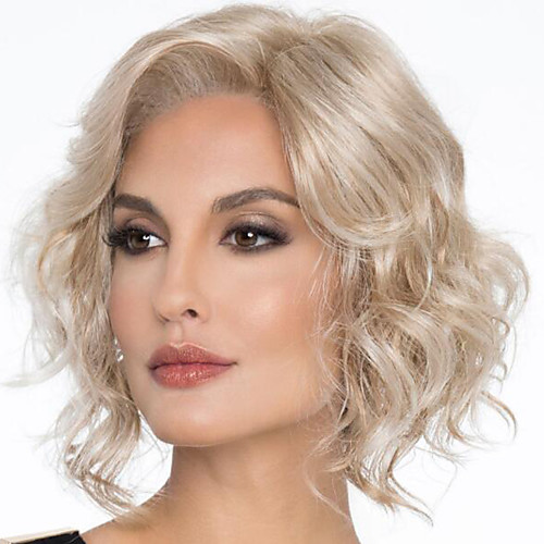 

Synthetic Wig Curly Asymmetrical Wig Short Silver Synthetic Hair 8 inch Women's Fashionable Design Exquisite Fluffy Silver