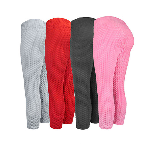 

women's high waist tummy control athletic yoga pants slimming booty leggings anti cellulite workout running butt lift tights hot pink