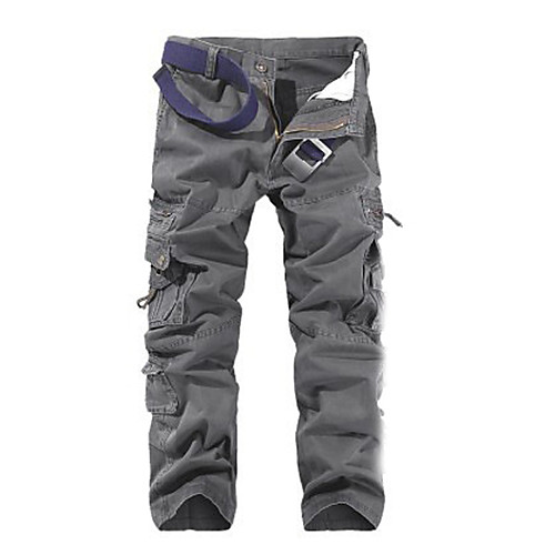 

Men's Hiking Pants Trousers Hiking Cargo Pants Solid Color Summer Outdoor Breathable Ventilation Soft Comfortable Cotton Pants / Trousers Black Army Green Grey Khaki Green Hunting Fishing Climbing 28