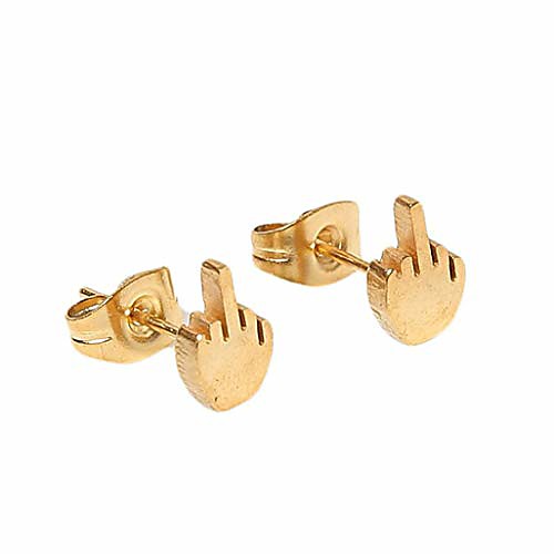 

punk earring unisex creative middle finger stud earrings rock rude personality jewelry adult piercing earring